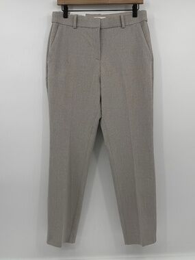 HM Pants Women 8 NEW Beige Ankle Slacks Elastic Waist Flat Front Office Preppy